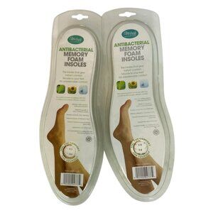 Ultra-Fresh Antibacterial Memory Foam Comfort Insoles 2 Pair Unisex Trim To Fit